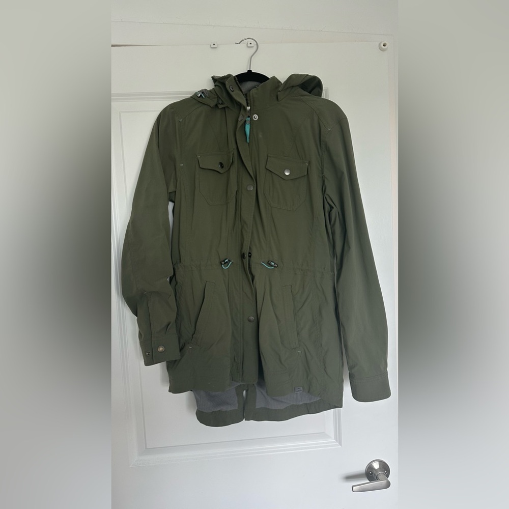 L.L.Bean Luna Windbreaker Jacket Rain Coat Womens S Reg Green Hiking